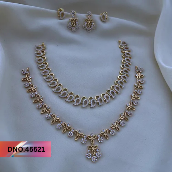 Jelset Antique Polished Short Necklace Combo Set