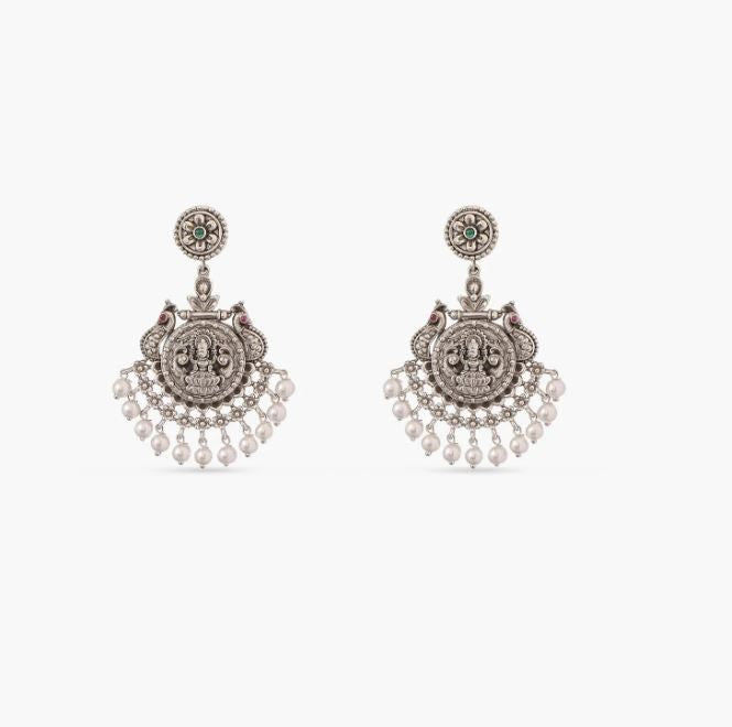 Maati Temple Floral Antique Oxidized Necklace Set