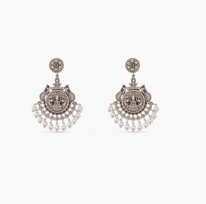 Maati Temple Floral Antique Oxidized Necklace Set