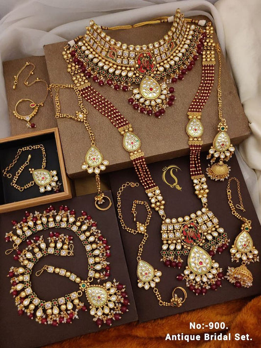 Sparkling Gold Plated Wedding Jewellery Austrian Diamond Necklace Combo