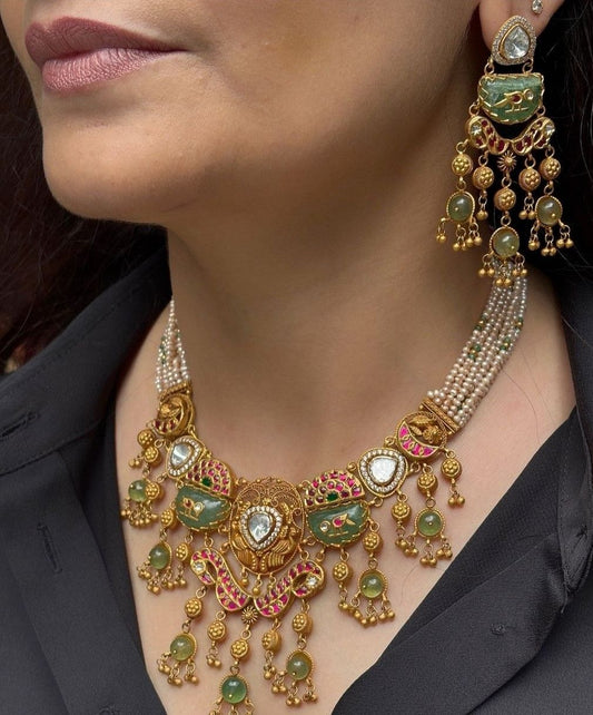 Multi Layers Pearls Gold Necklace From