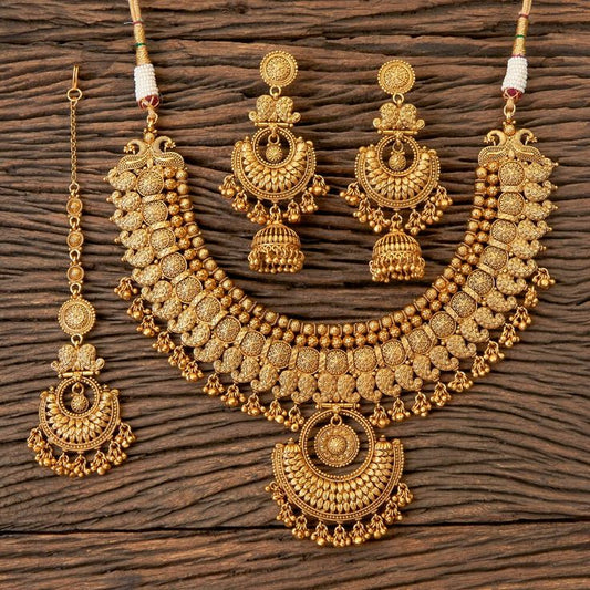 Jelset Antique Gold Choker Indian Necklace
