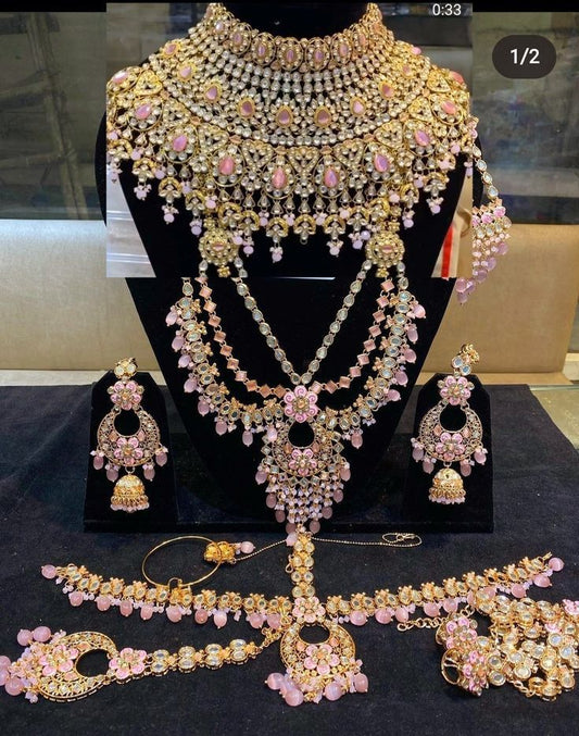 Elite Pink Diamond Chunky Necklace Jewellery Accessories  Sets