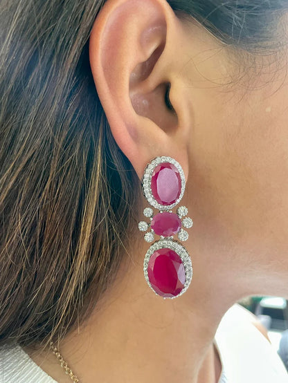 Oval Diamond Necklace Set & Rose Diamond
