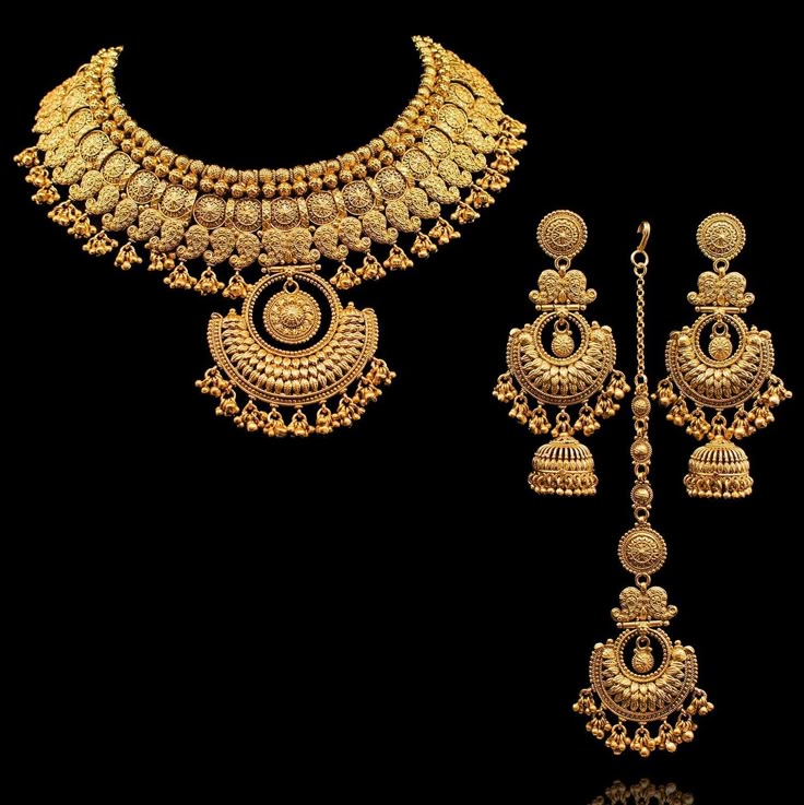 Jelset Antique Gold Choker Indian Necklace