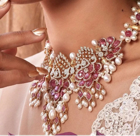 Jelset Beauty Queen Super Moti Shine Necklace set