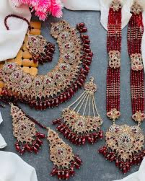 EWELRY SET FULL COMBO , Bridal Jewelry Set, Bridal Earrings, Kundan Necklace