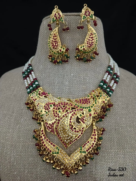Jelset Gold Plated Golden Rajwadi Jewellery